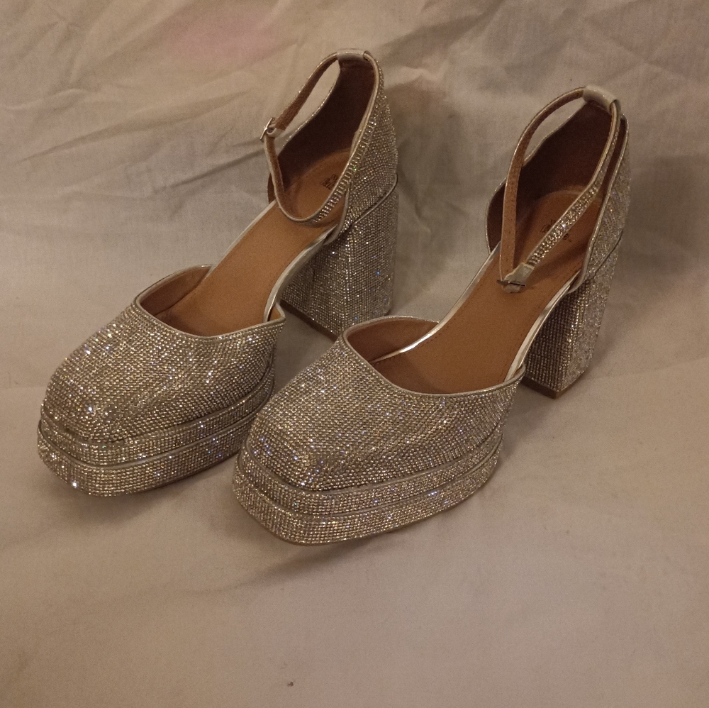 Wild fable rhinestone chunky platform